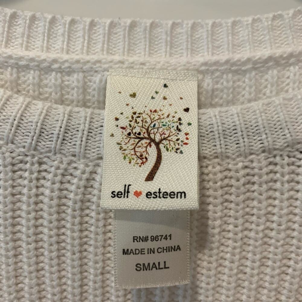 Off white self esteem knit sweater.  size small - Picture 3 of 5